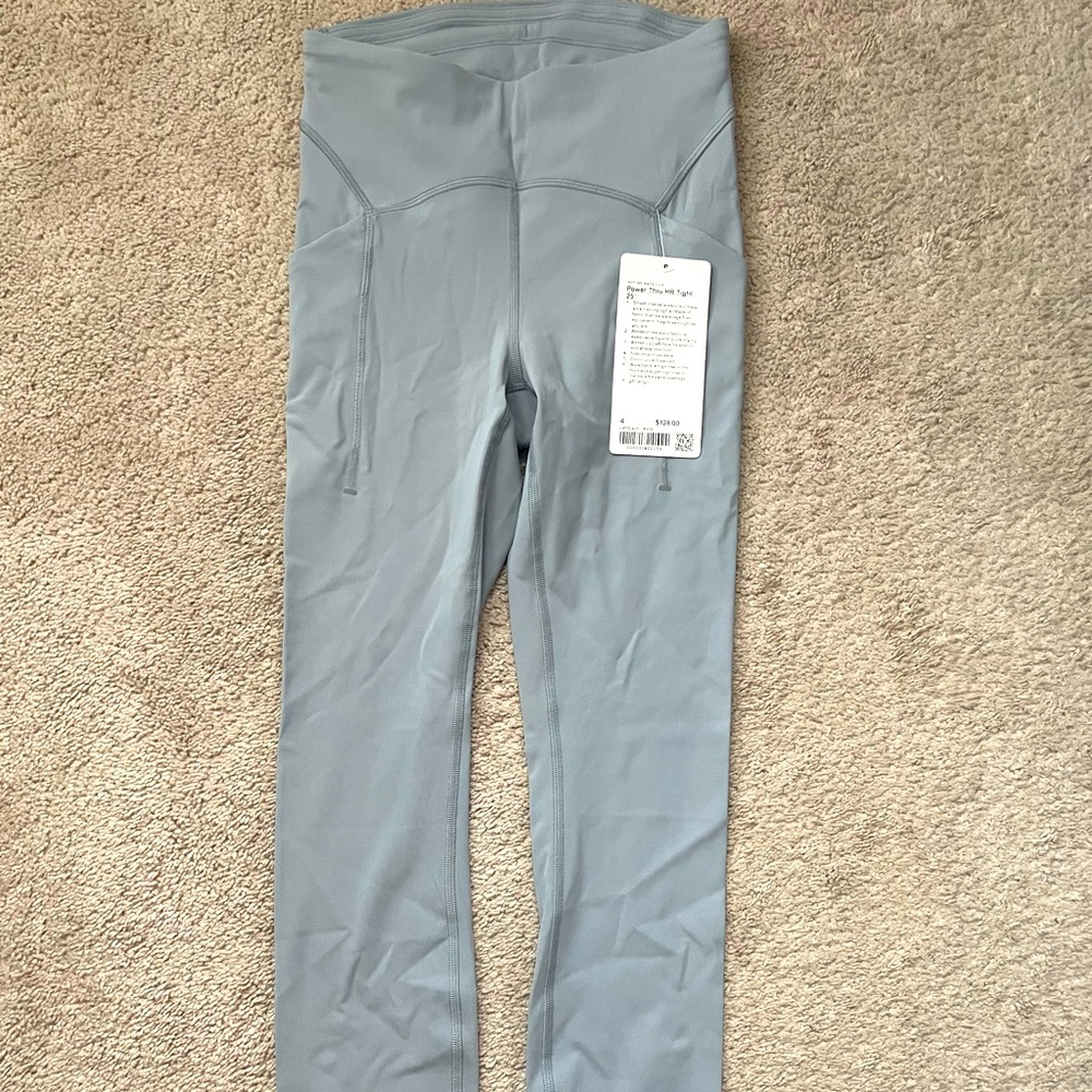 Light gray Lululemon Power Thru 25” size 4